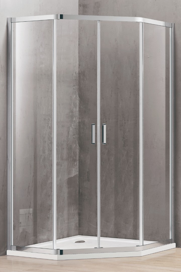 душевой уголок adema glass line penta 90x90 стекла матовые, профиль хром