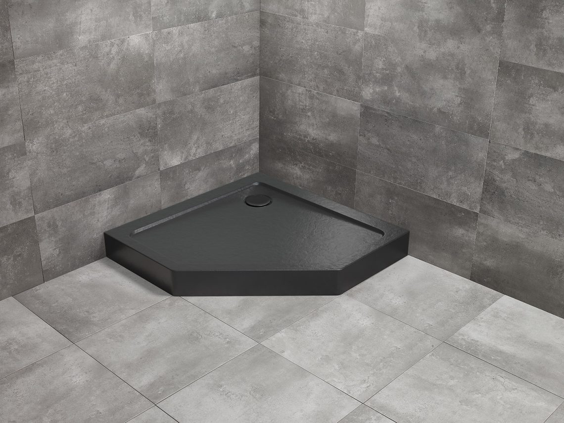 душевой поддон radaway doros pt compact stone black 100x100 черный