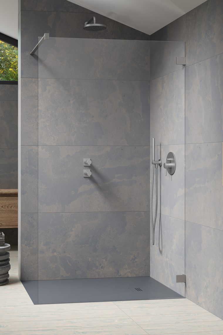 душевой уголок radaway essenza pro 8 brushed nickel walk-in ii 60x200 стекла прозрачные, профиль брашированный никель