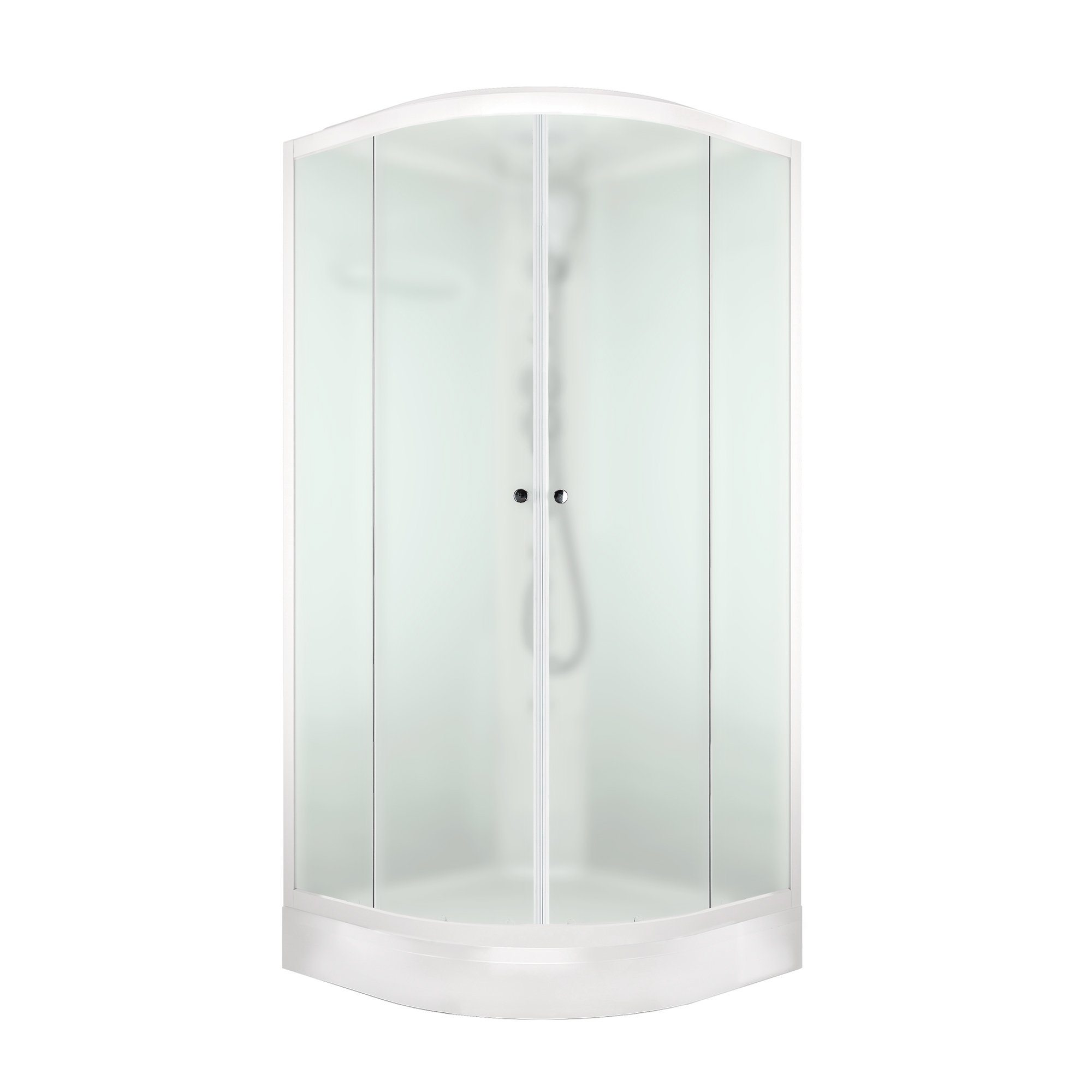 душевая кабина domani-spa delight slim 110 100x100 сатин матированное стекло / белые стенки с крышей