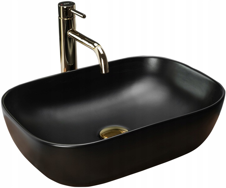 умывальник rea belinda black matt slim 46,5x33,5 черный матовый