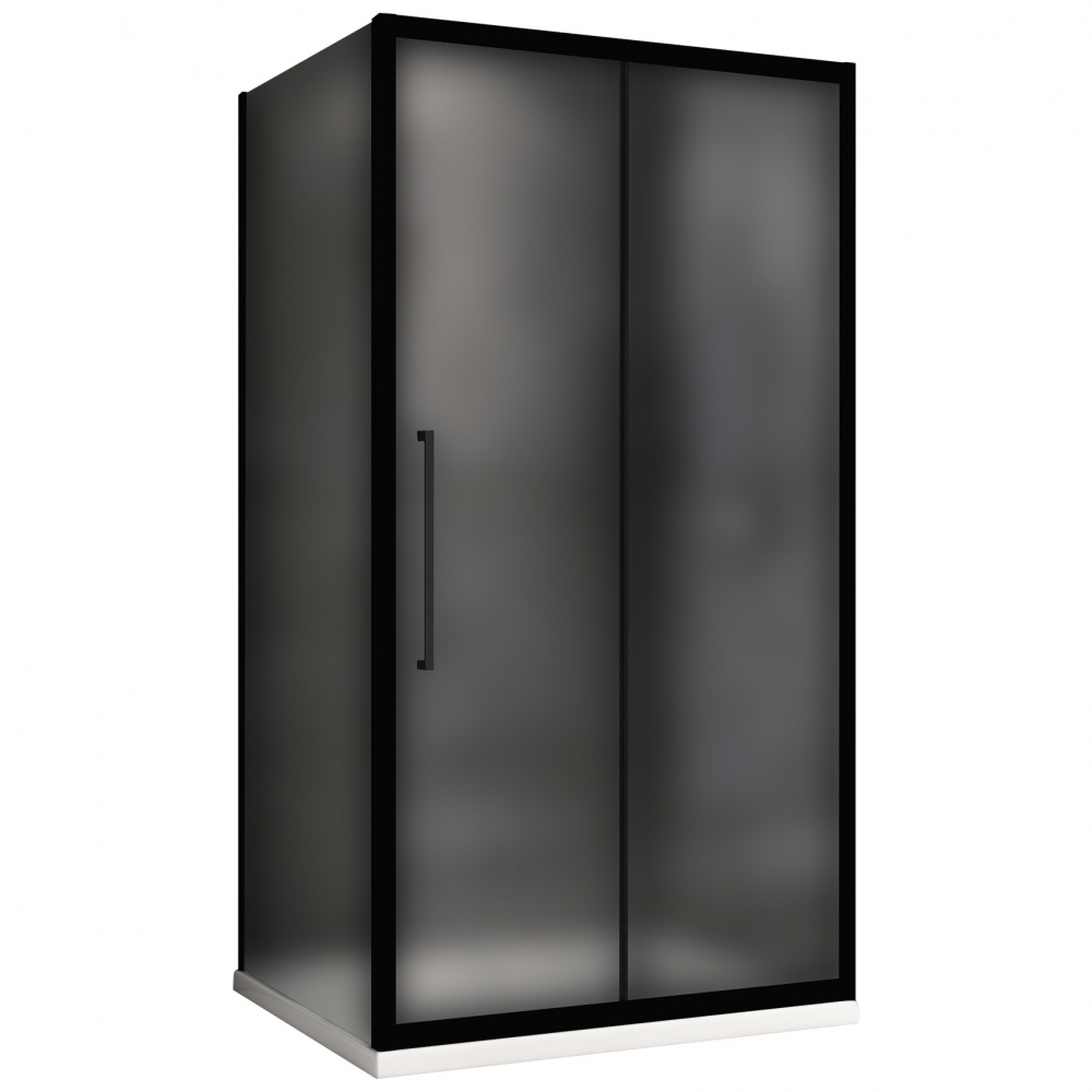 душевой уголок abber schwarzer diamant ag30140bmh-s90bm 140x90 стекла матовые, профиль черный