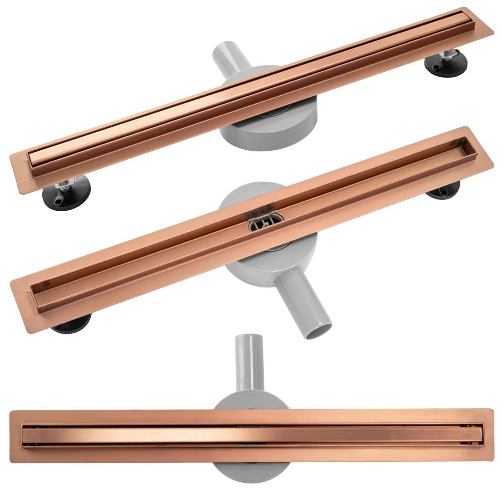 душевой лоток с решеткой rea neo slim pro matt med 60 g0650 медный матовый