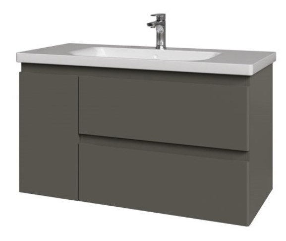 тумба подвесная caprigo forte 100 36115l-sf025 серый