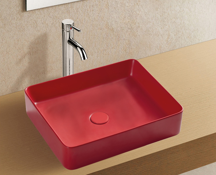 умывальник накладной welt-wasser elbach 2195 mr 50x39 матовый красный