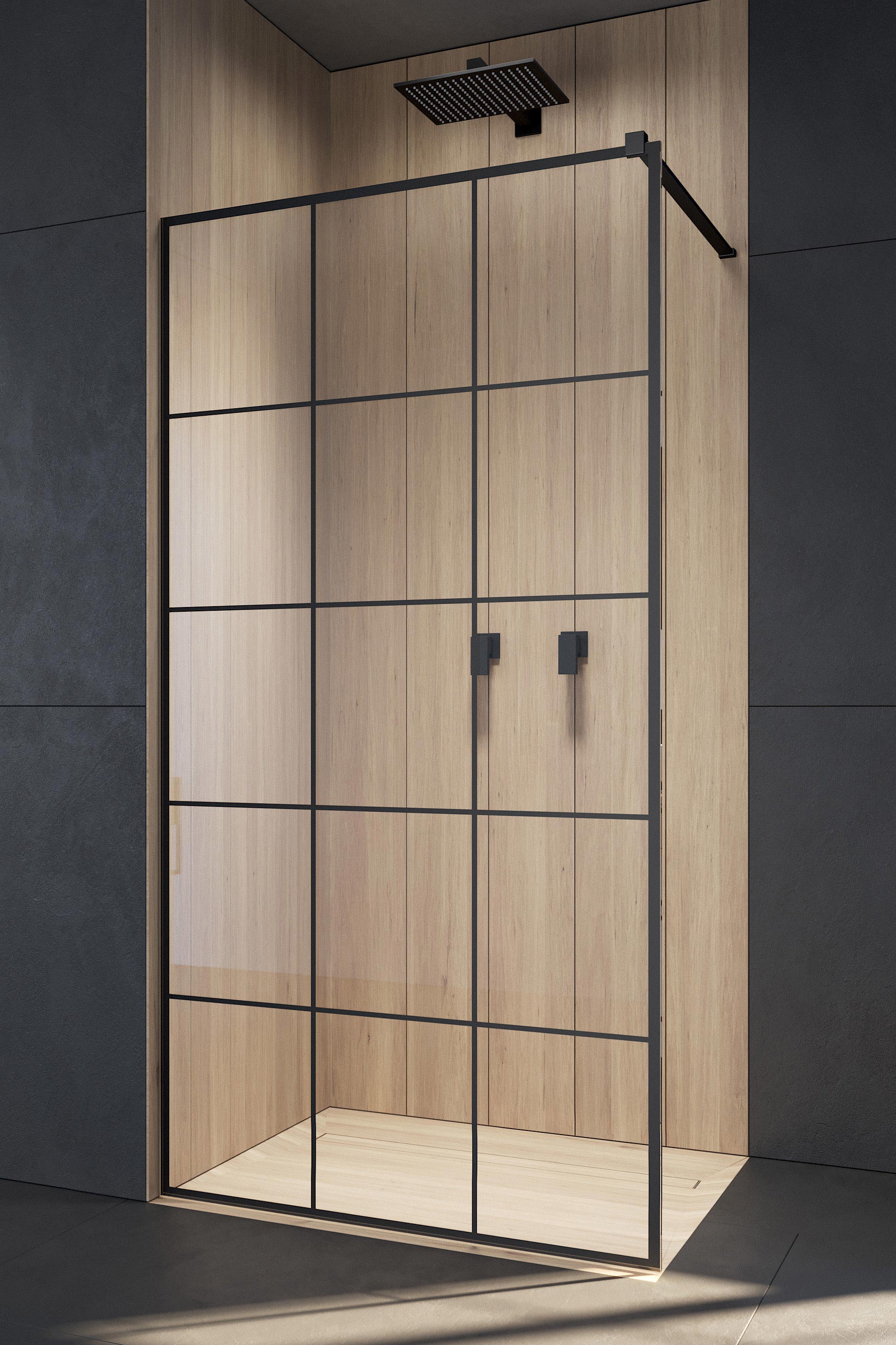 душевой уголок radaway walk-in modo x ii black factory 75