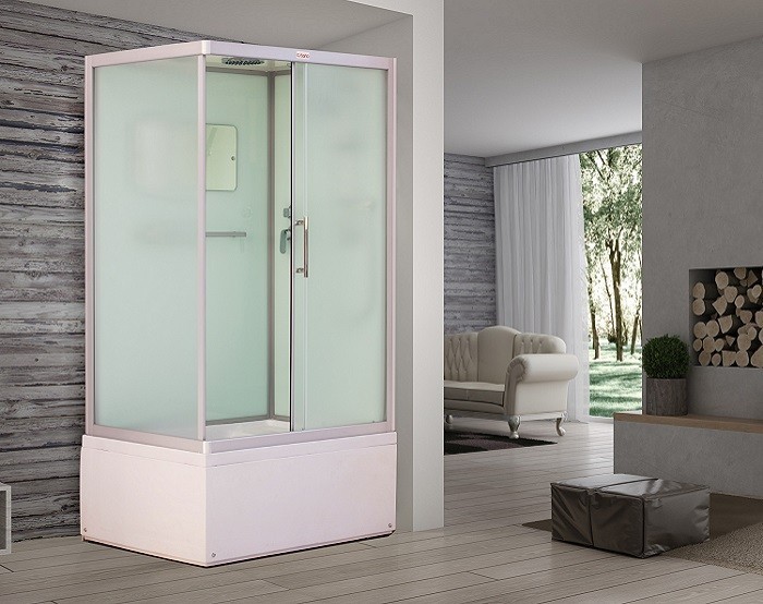 душевая кабина esbano est-129 ckrb 120x90 стекла рифленые, профиль хром матовый