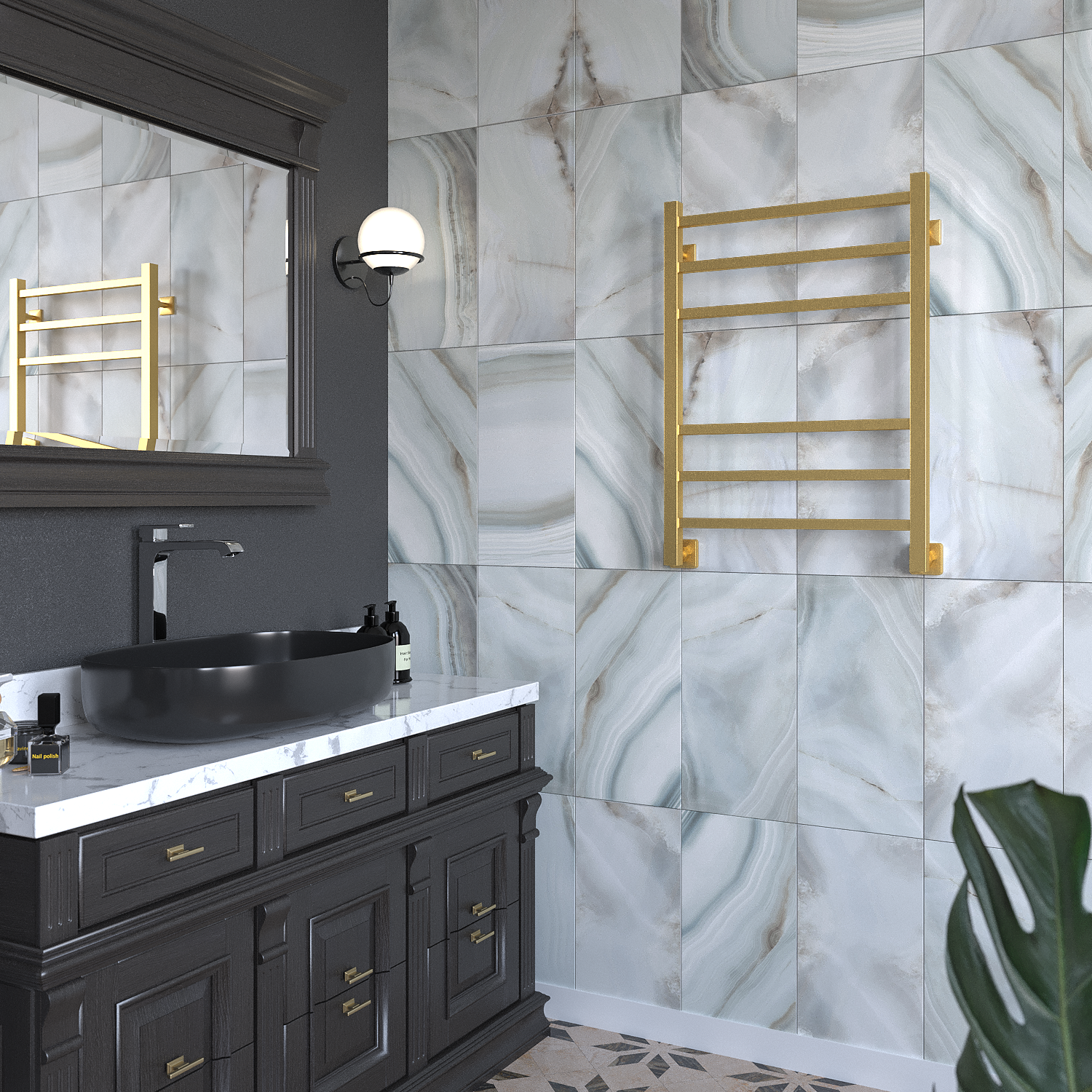 полотенцесушитель водяной stinox quatro 50x70 золото сатин