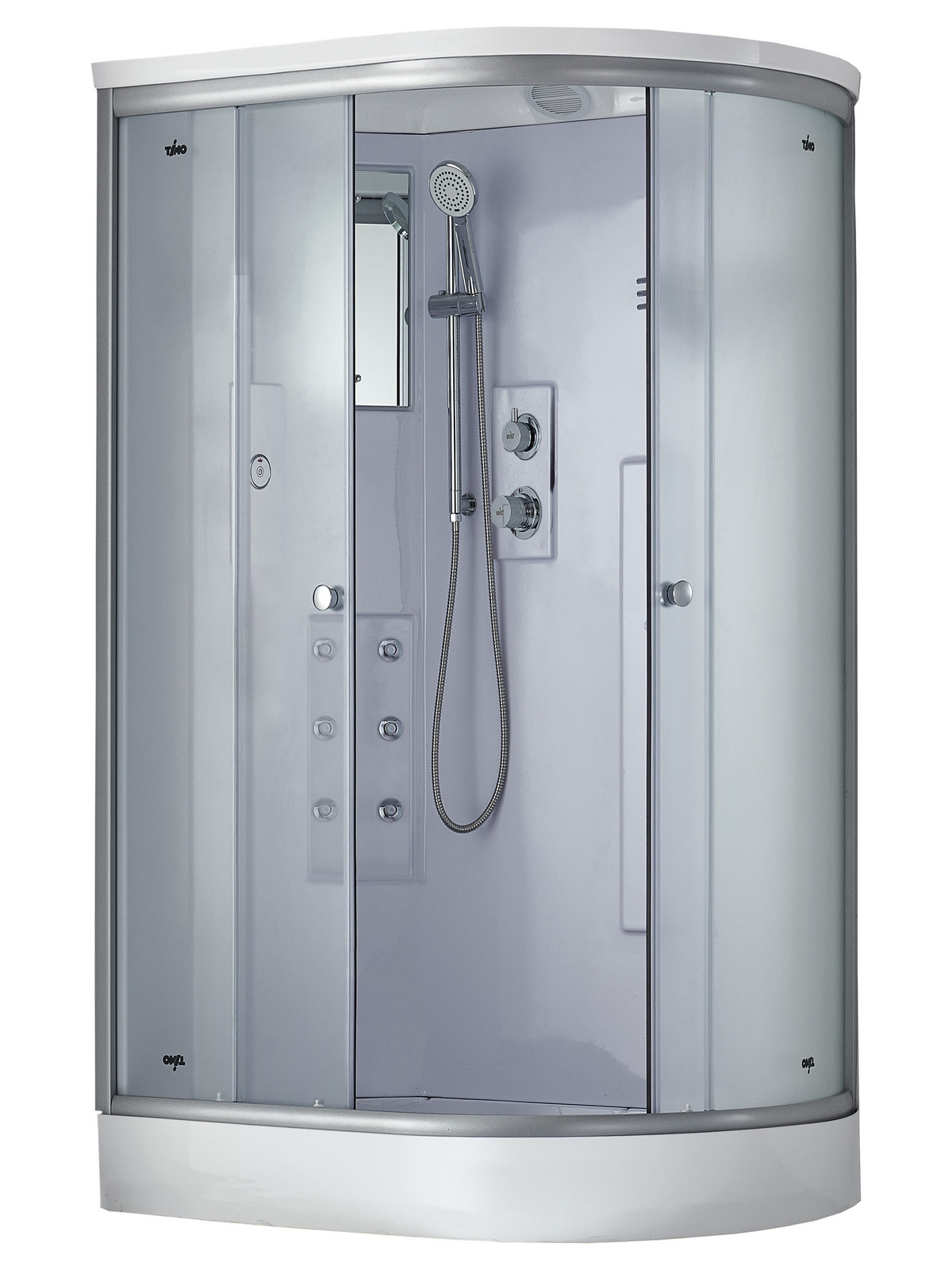 душевая кабина timo standart т-5502 l г/м 120x85 стекла матовые, профиль хром