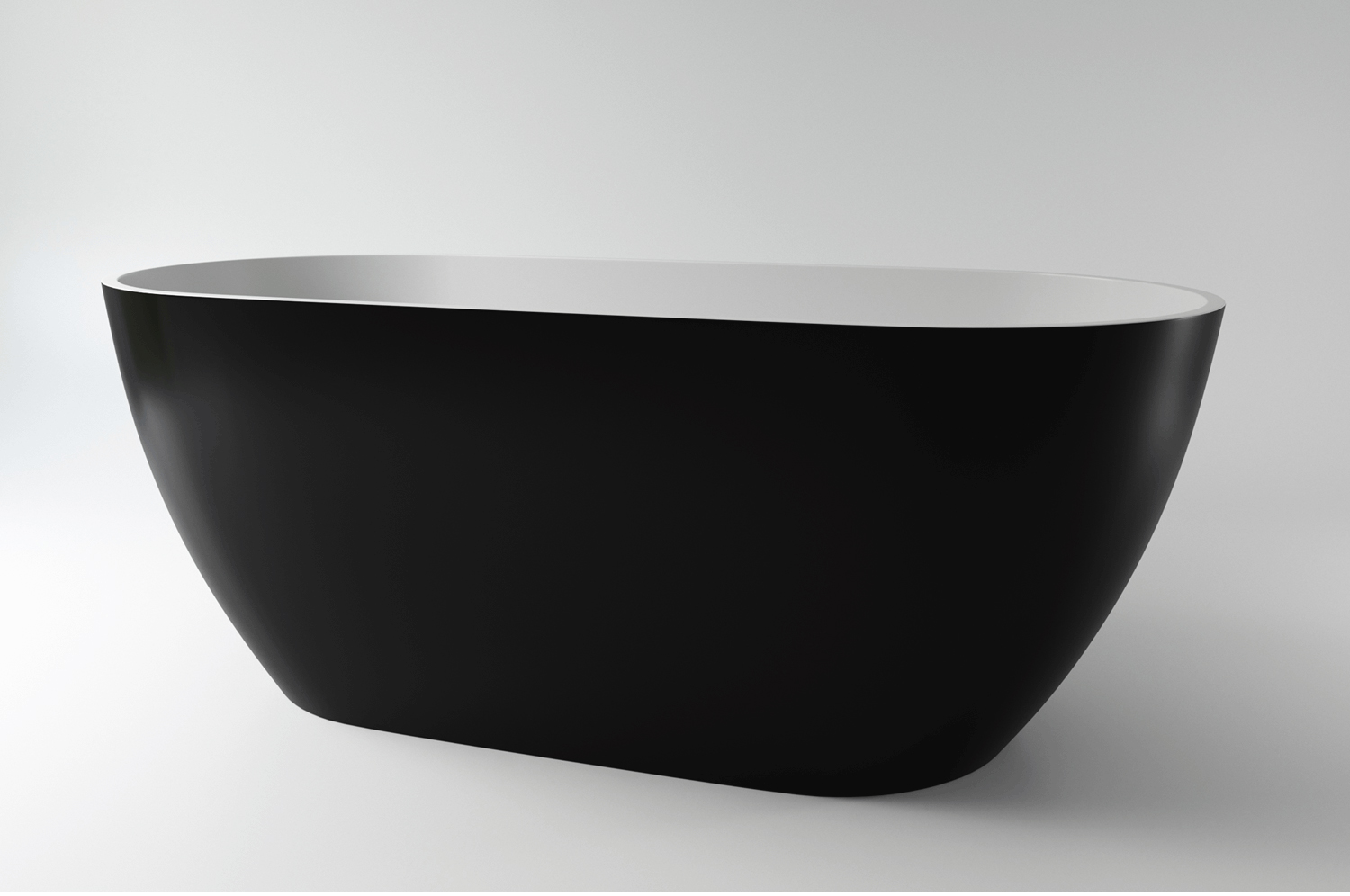 ванна каменная holbi venus new 158x79 sd внутри белая, снаружи черная