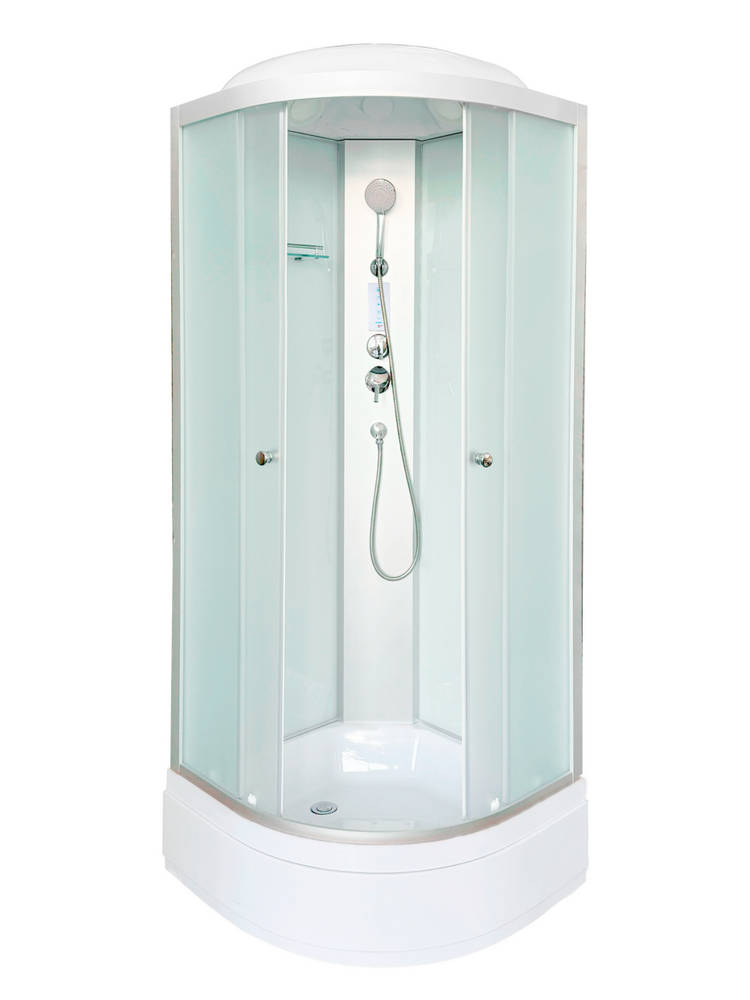 душевая кабина deto lm790n5 90x90 без крыши, стекла матовые, профиль хром