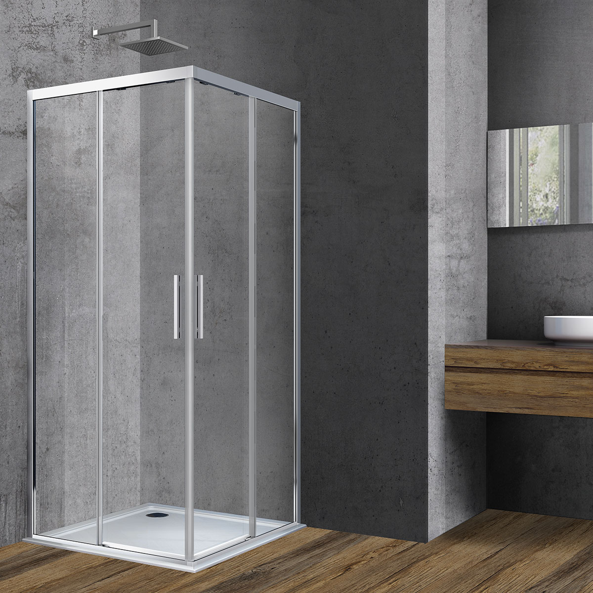 душевой уголок vincea soft vss-3so100cl 100x100 прозрачное стекло / профиль хром