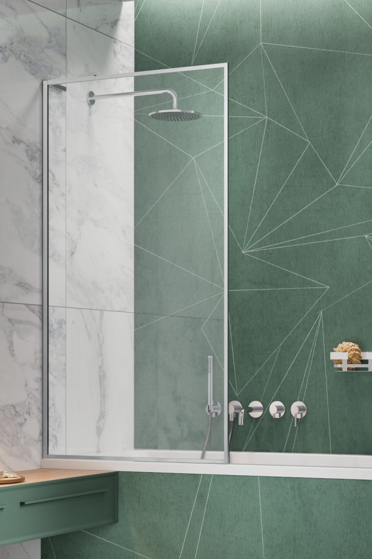 шторка на ванну radaway modo f sl pnj ii 70x151 левая, стекла прозрачные, профиль хром