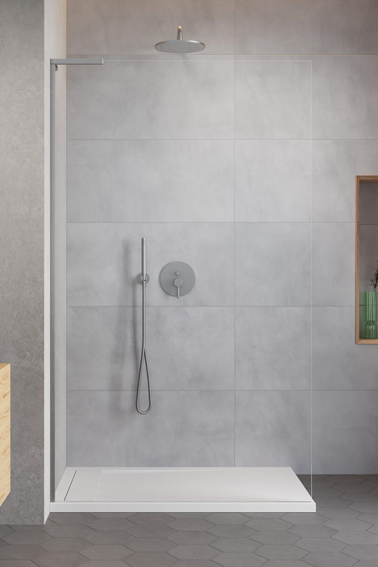 душевой уголок radaway walk-in modo sl ii brushed nickel 110 left прозрачное стекло / профиль брашированый никель (левый)
