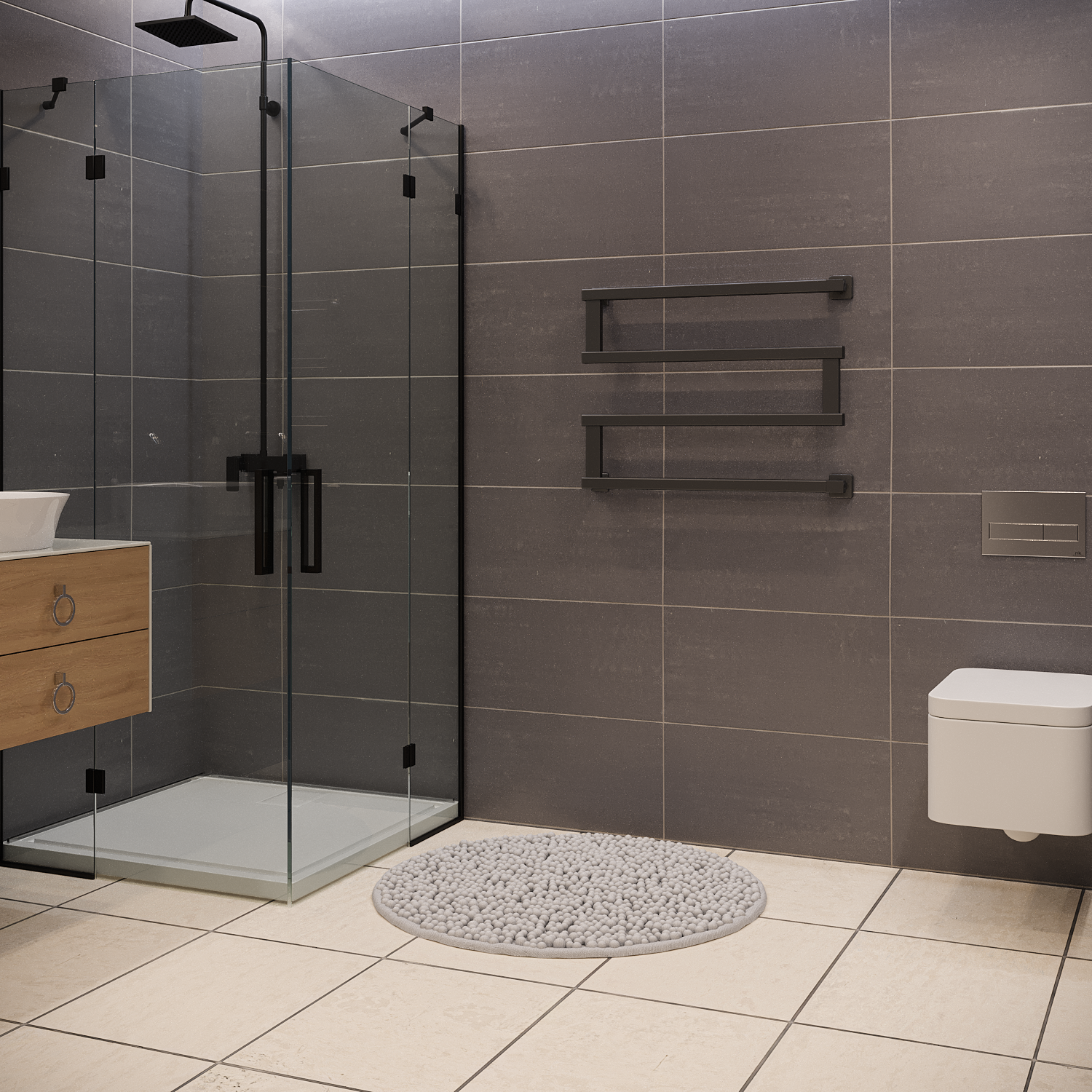 полотенцесушитель водяной stinox optima 50x70 черный матовый