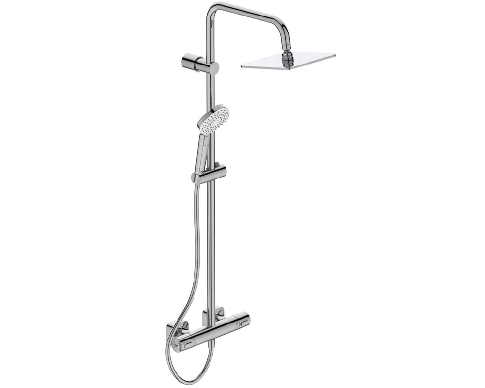 душевая стойка с термостатическим смесителем ideal standard idealrain luxe cube evo a6985aa