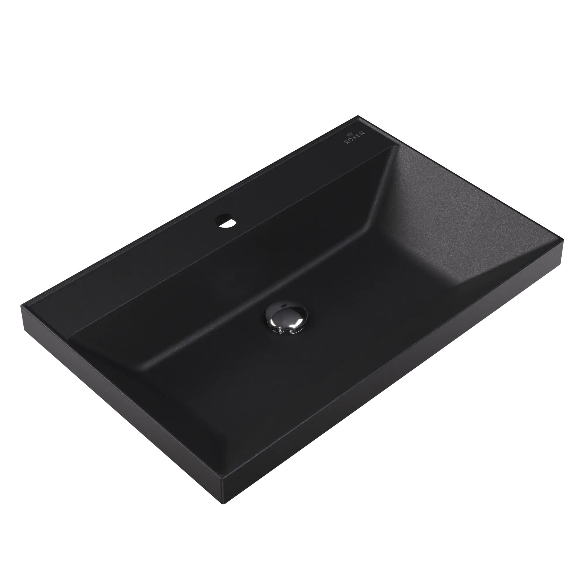 умывальник roxen mila black 70x45 черный