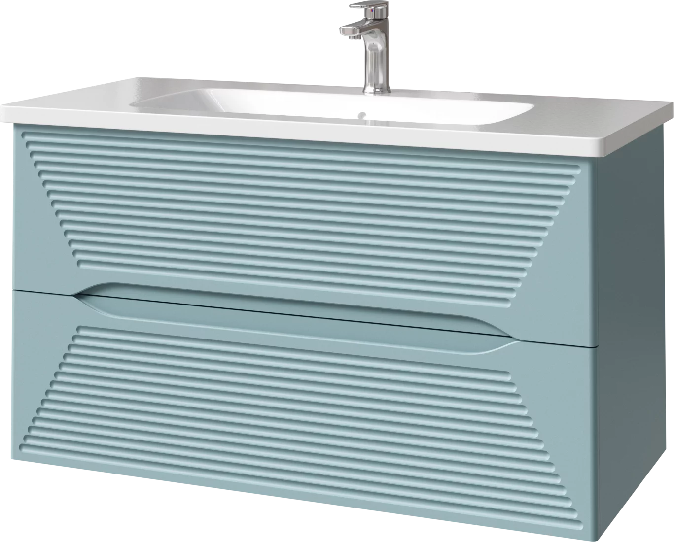 тумба подвесная caprigo modo terza 100 35615-sf015 голубой матовый