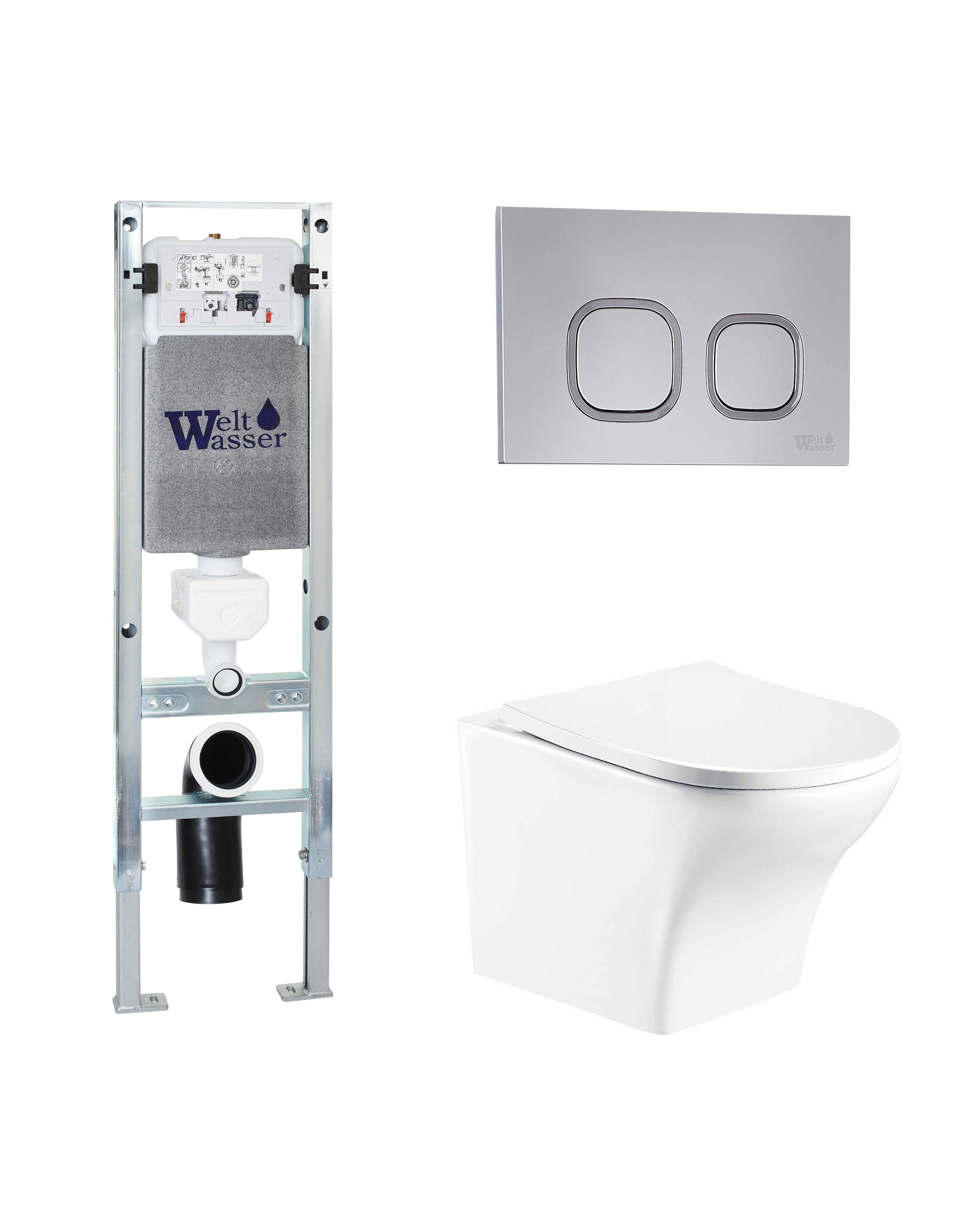 комплект welt-wasser amberg 350 st + odenbach 004 gl-wt + amberg rd-cr с клавишей хром глянец