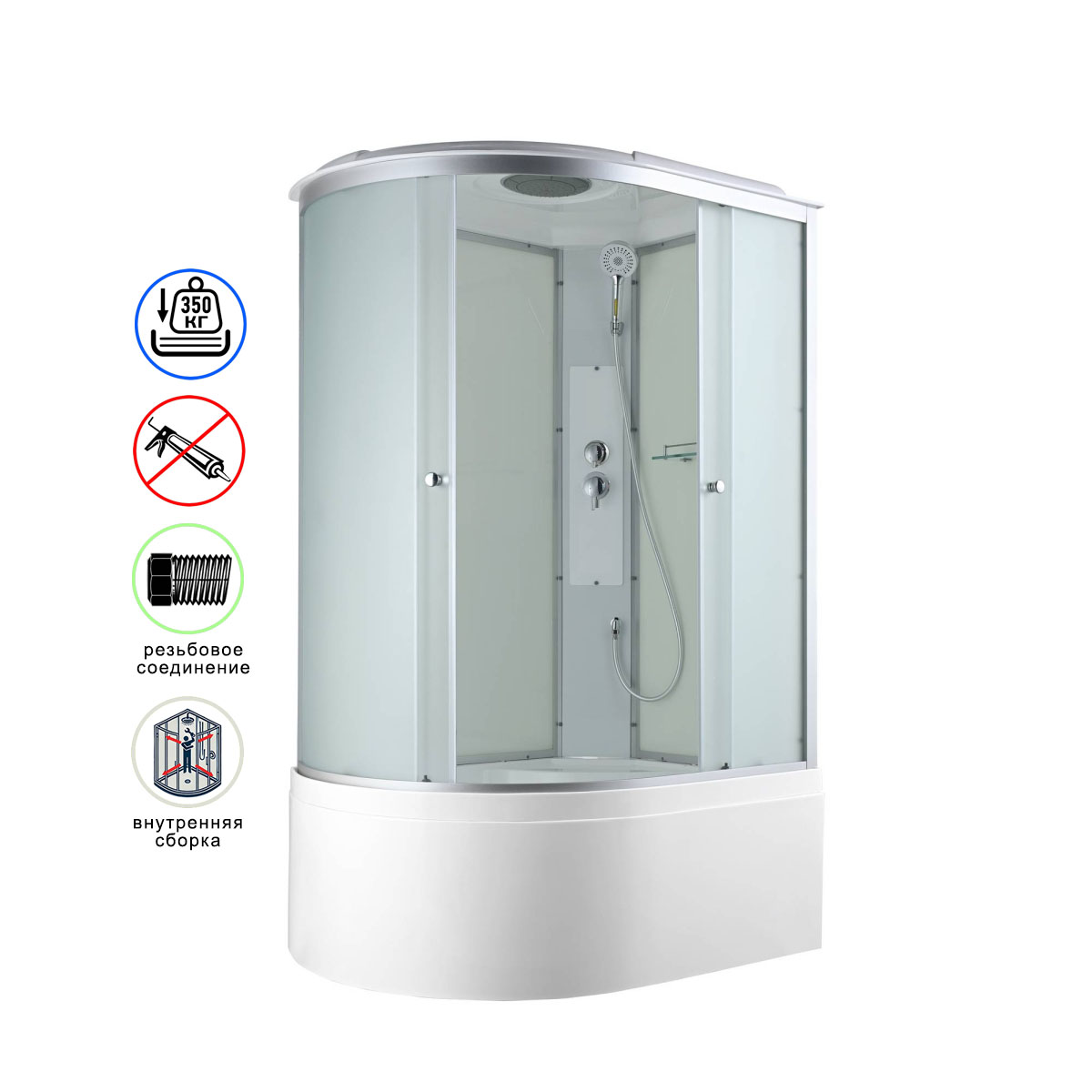 душевая кабина avacan c5012r ava 120x80 стандарт, правая, стекла матовые, профиль хром