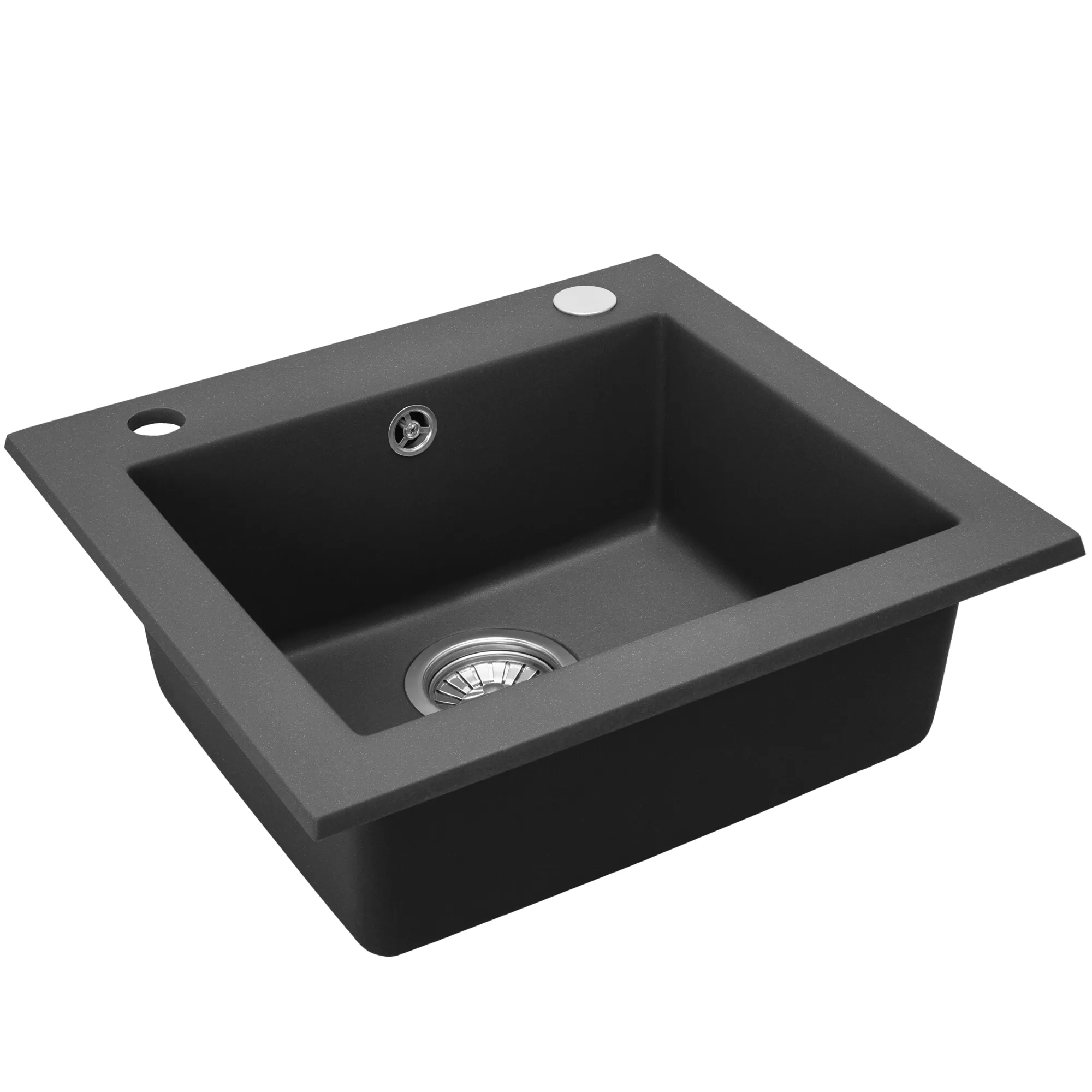 кухонная мойка rea west black metallic zle-00121 48,5x44 черный металлик
