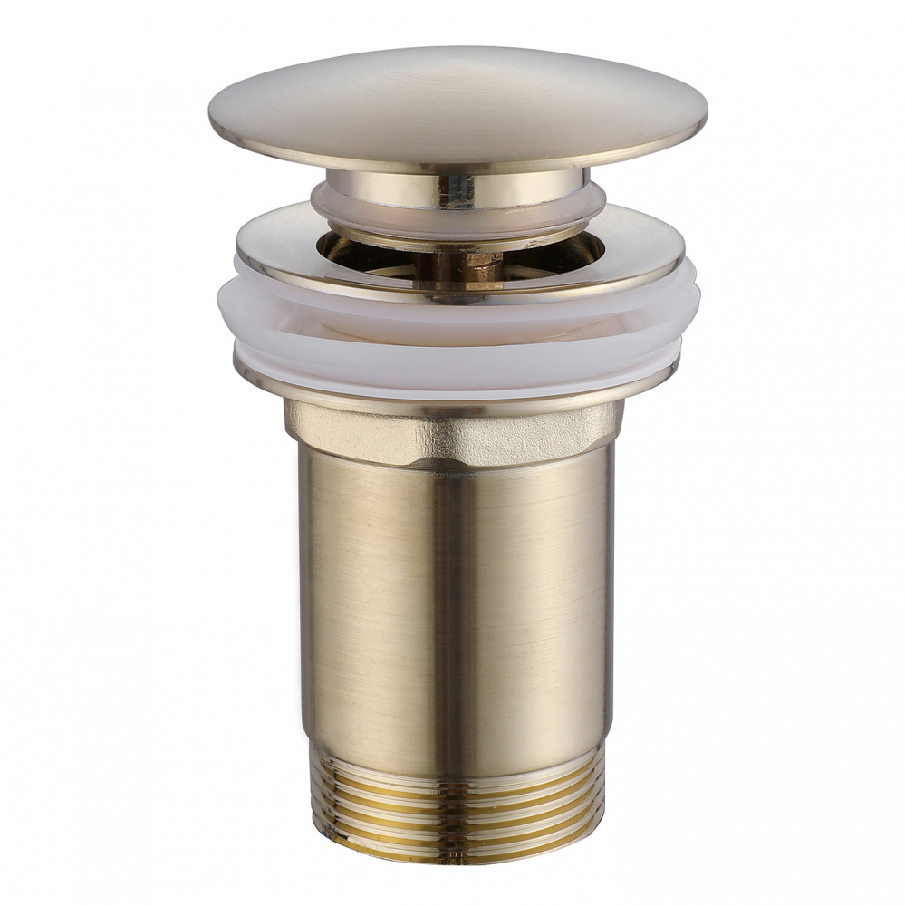 донный клапан abber bequem af0010g с переливом, матовое золото