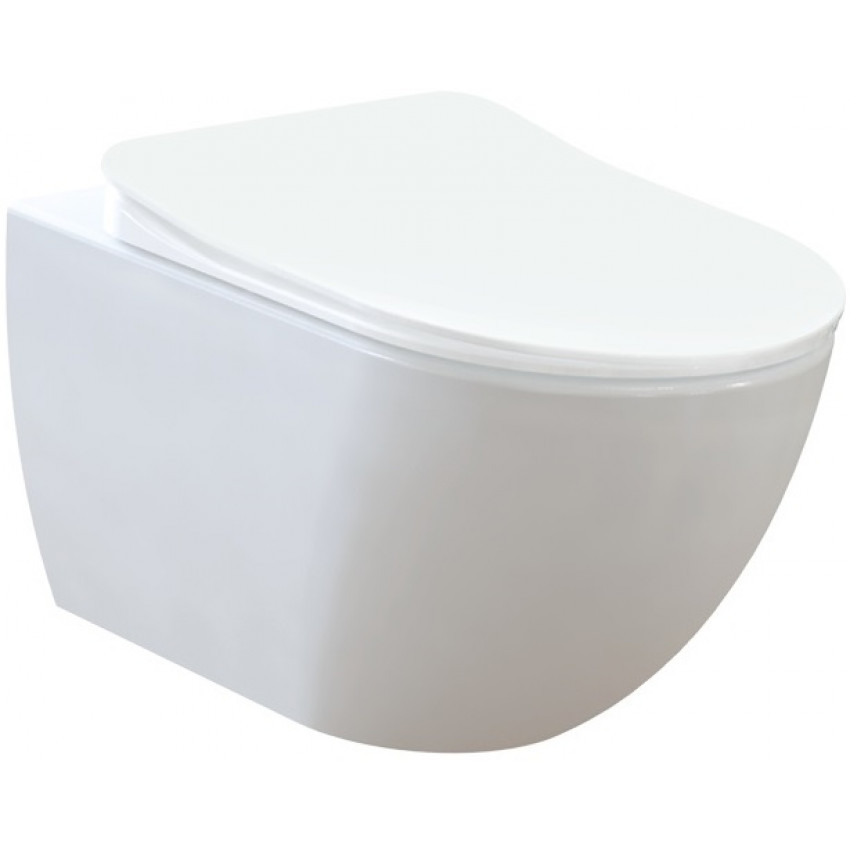 унитаз подвесной creavit free 51x35,3 безободковый, белый