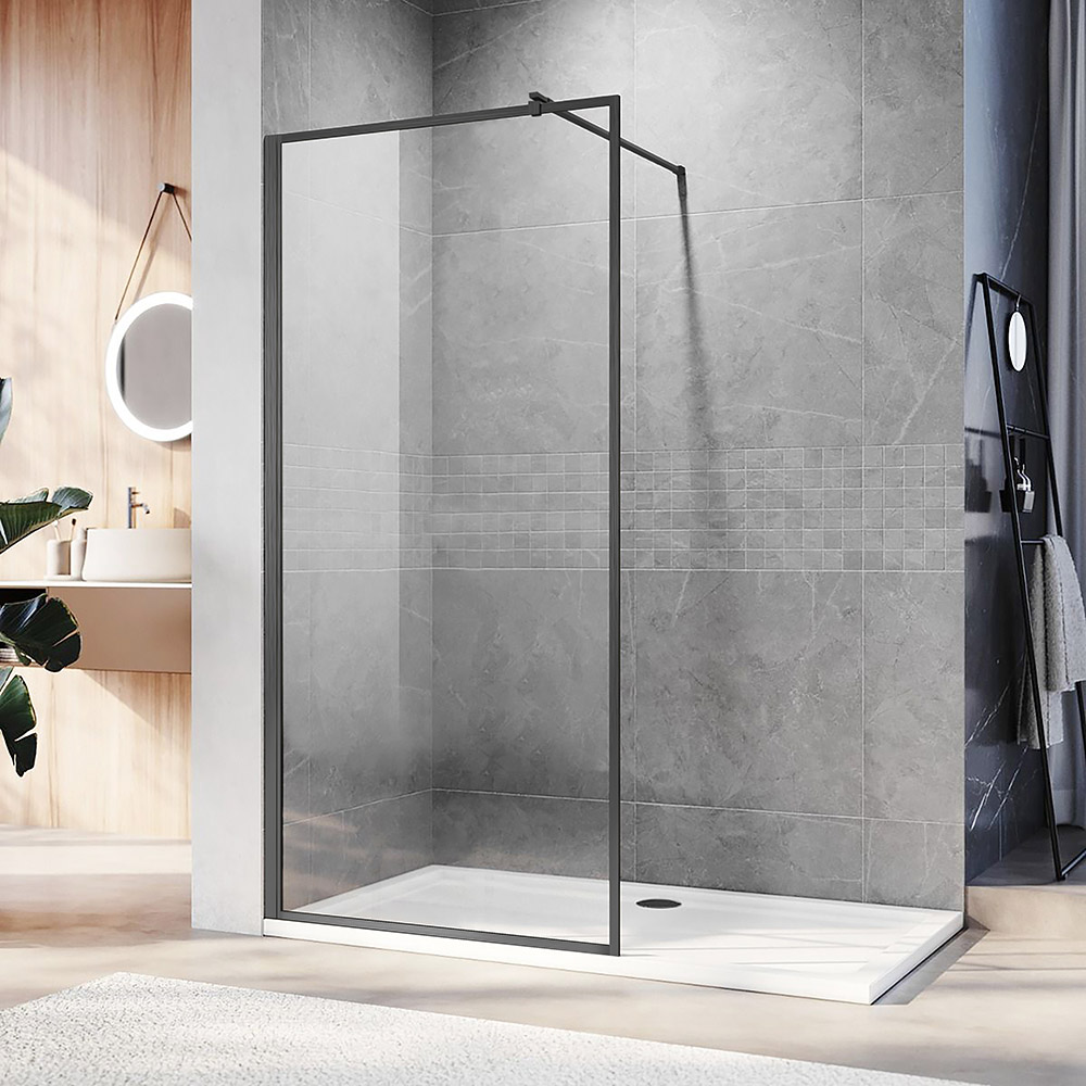 душевой уголок veconi kr-81gr 120x200 прозрачное стекло / профиль графит браш