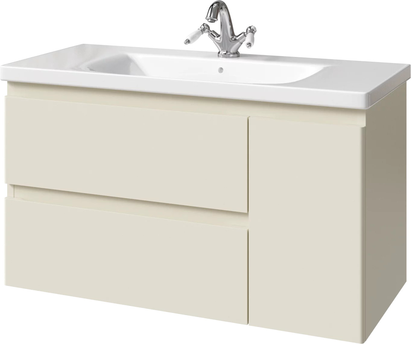 тумба подвесная caprigo forte 100 36115r-sf046 бежевый матовый