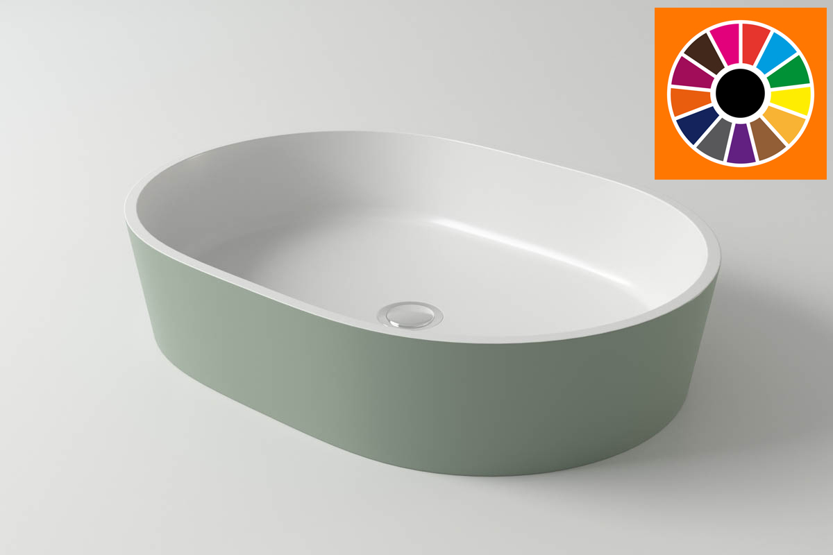 умывальник накладной holbi ariel 55,5x39,8 sd двухцветный матовый ral