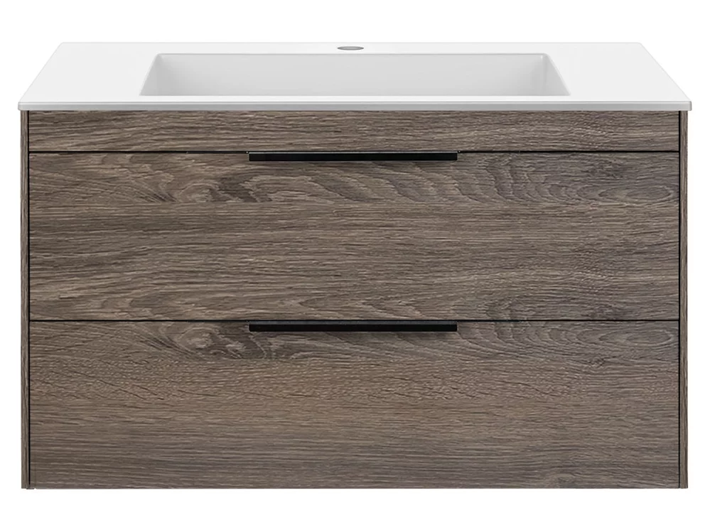 тумба под умывальник vincea chiara 2d 800 r.oak vmc-2c2800ro темный дуб