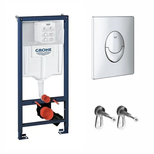 инсталляция для унитаза grohe rapid sl 38536001 с клавишей grohe skate air 38505000 хром (с шумоизоляцией)