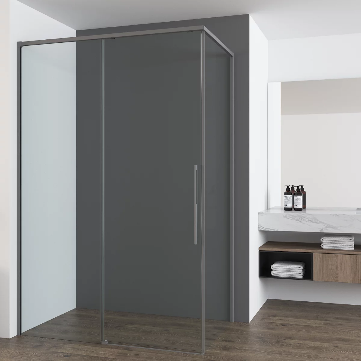 душевой уголок vincea ultima vsr-7ul9012clgm 120x90 прозрачное стекло / профиль вороненая сталь