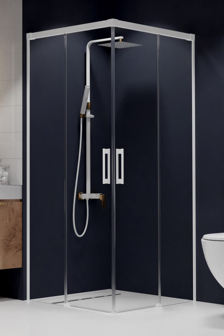 душевой уголок radaway idea white kdd 75x75 стекло прозрачное / профиль белый