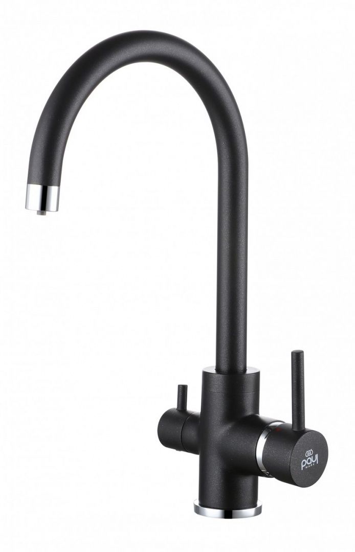 смеситель для кухни paulmark essen es213211-418(blm) черный металлик