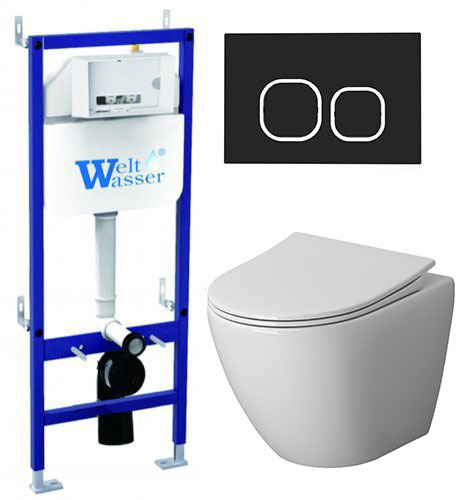 комплект инсталляции welt-wasser bamberg 460 с клавишей смыва bl и унитазом niagara ng-9301