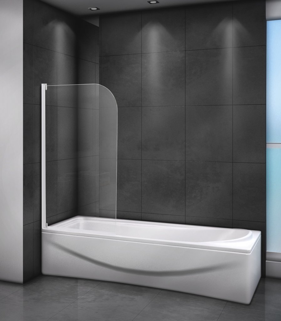 шторка на ванну cezares relax-v-1-80/140-c-bi 80x140 стекло прозрачное, профиль жемчужно-серый