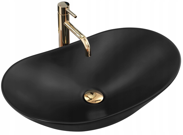 умывальник rea royal black matt 61,5x37 матовый черный