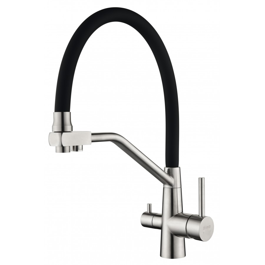 смеситель для кухни zorg dimirio satin premium с подключением для фильтра сатин