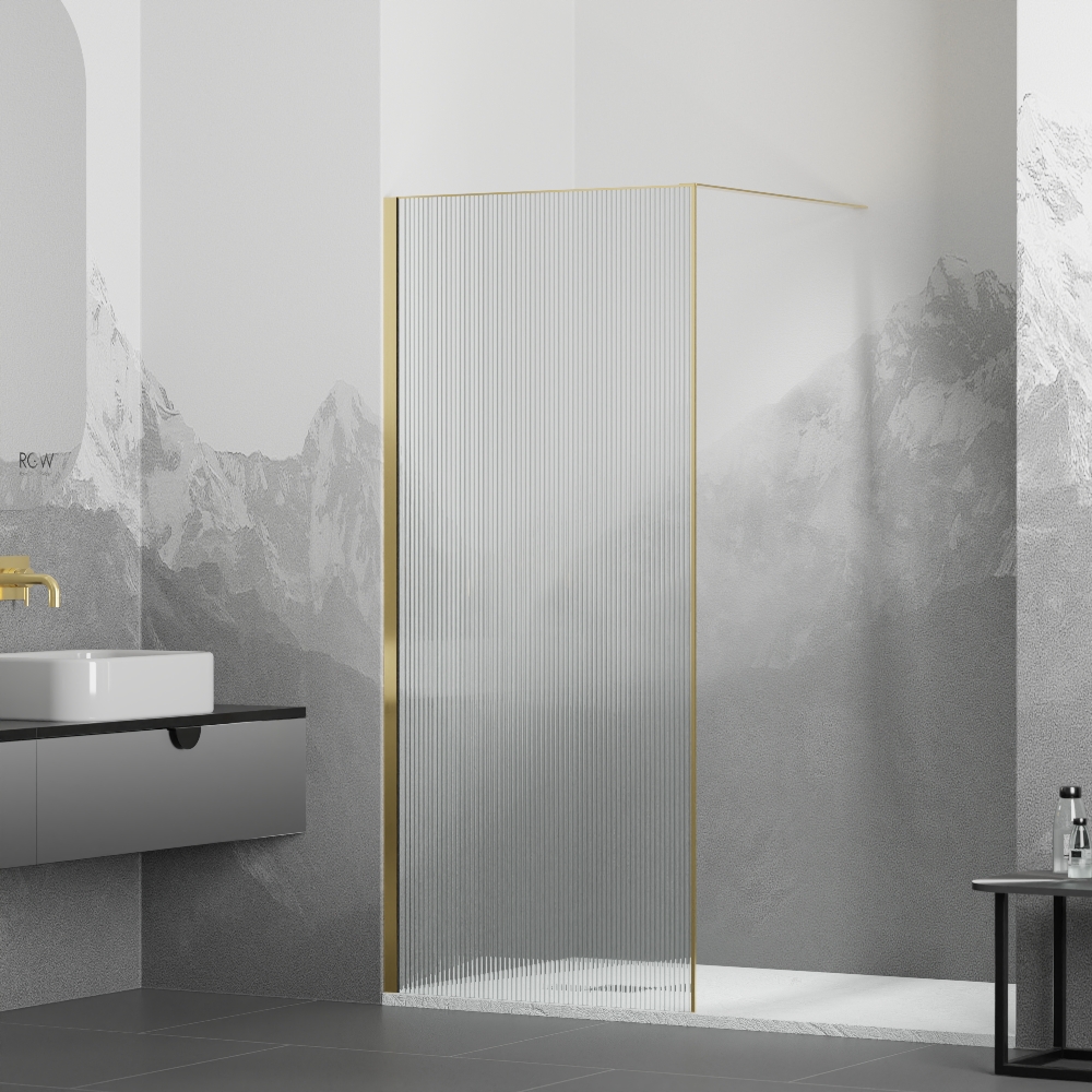 душевой уголок rgw walk-in wa-08-g 06100809-156 90x195 стекла ribbed, профиль золото