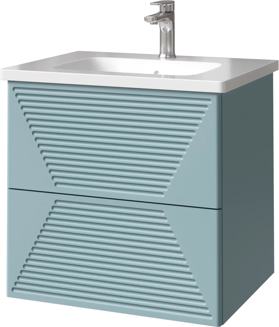 тумба подвесная caprigo modo terza 60 35610-sf015 голубой матовый