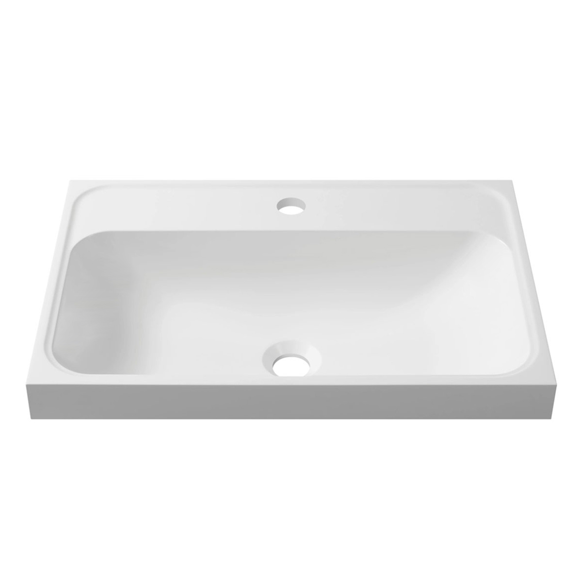умывальник белюкс 600 60x40 белый матовый, solid surface