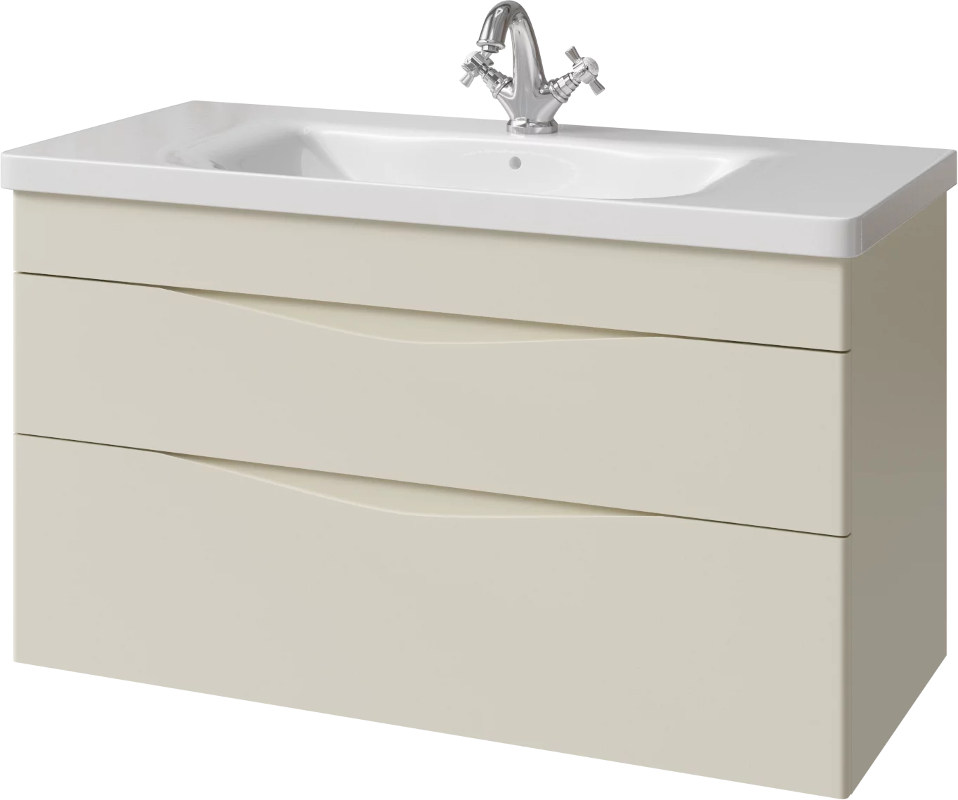 тумба подвесная caprigo lento 100 36214-sf046 бежевый матовый