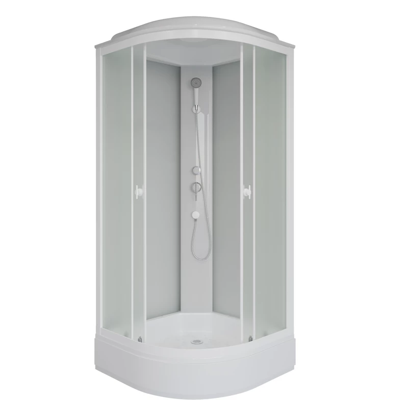 душевая кабина niagara promo p80/26/mt 80x80 стекла матовые, профиль белый