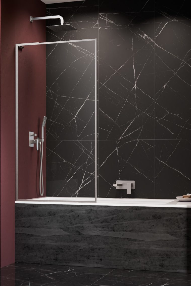 шторка на ванну radaway modo f sl brushed nickel pnj ii 60x151 левая, профиль брашированный никель