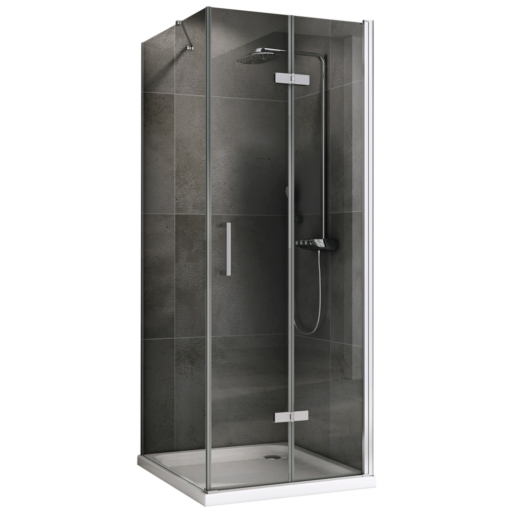душевой уголок abber zart ag08070p-s101 70x100 стекла прозрачные, профиль хром