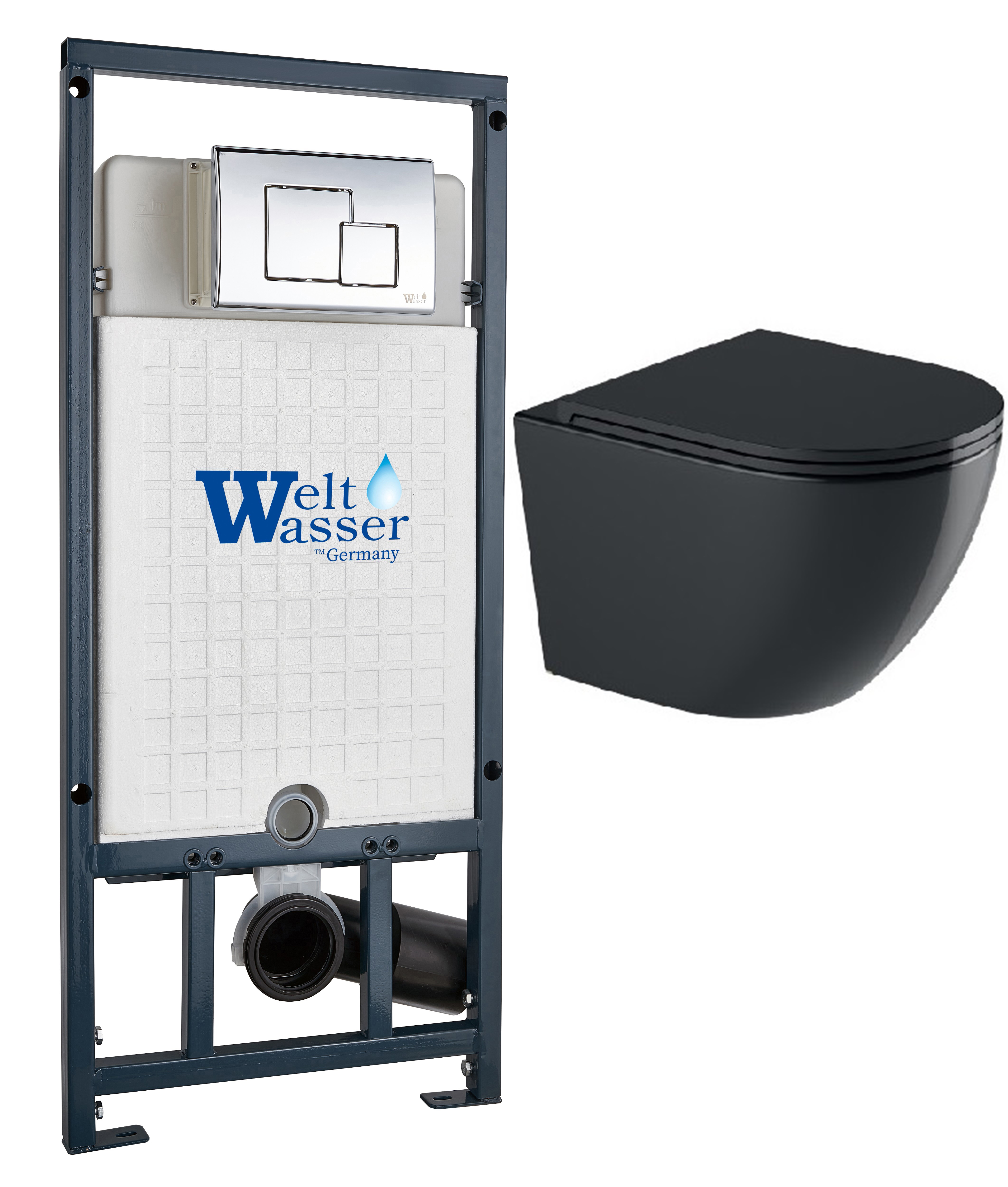 комплект инсталляции welt-wasser marberg 507 с унитазом merzbach 043 gl-bl и клавишей смыва mar 507 se-cr хром