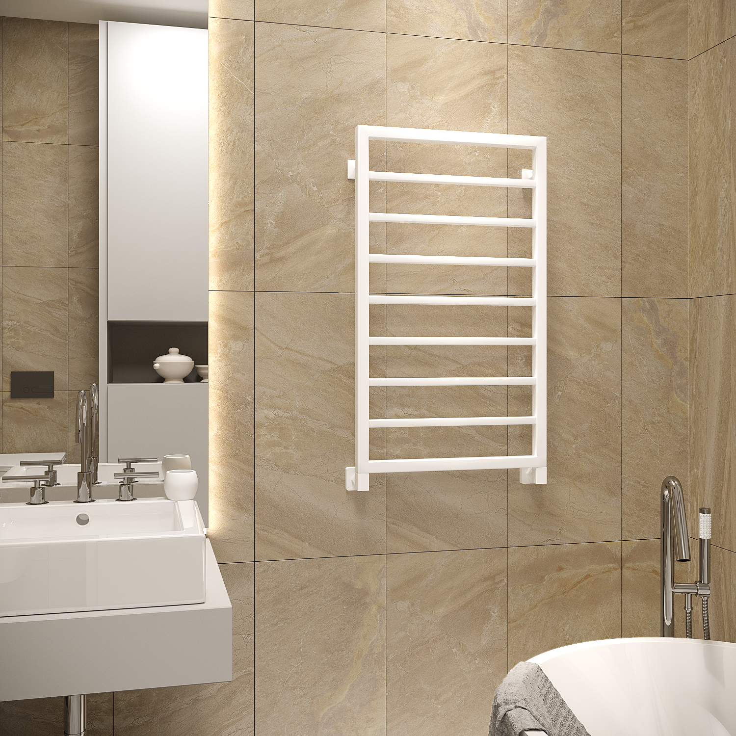 полотенцесушитель водяной stinox croma 50x90 белый матовый