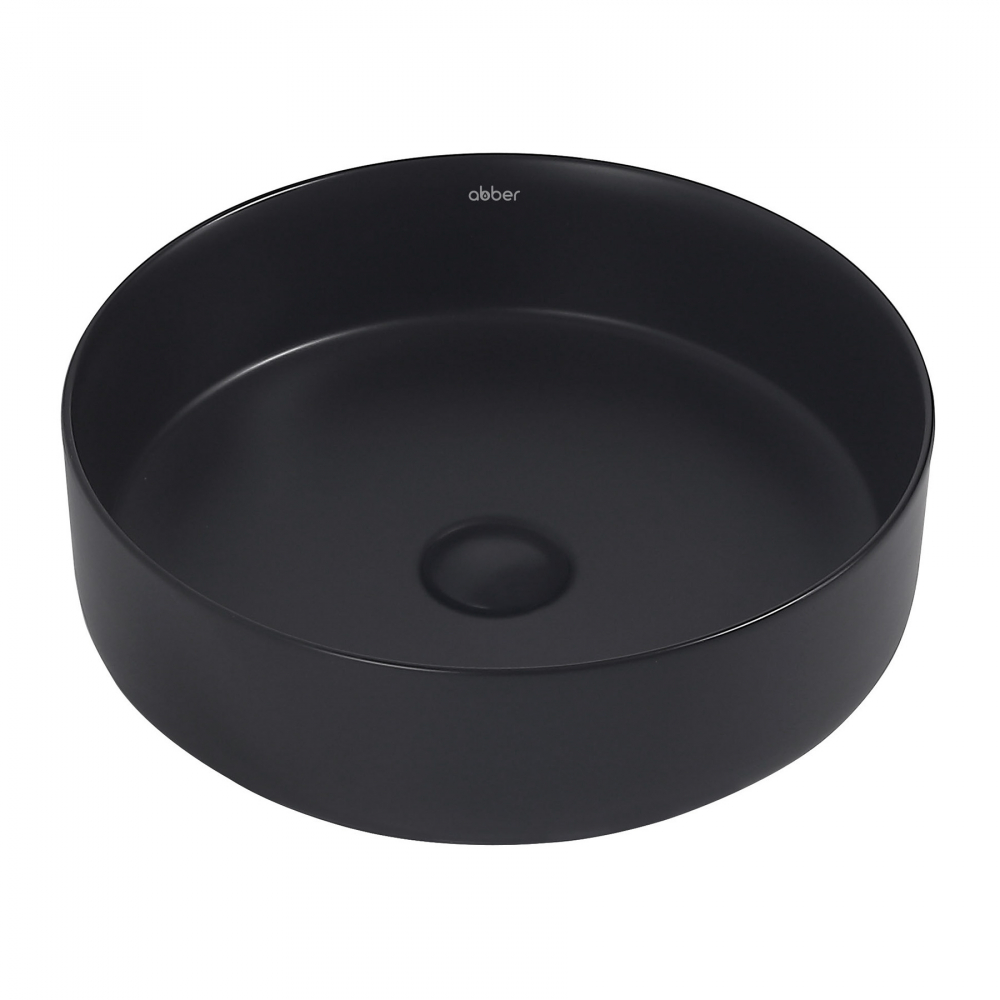 умывальник abber bequem ac2109mb 40x40 черный матовый