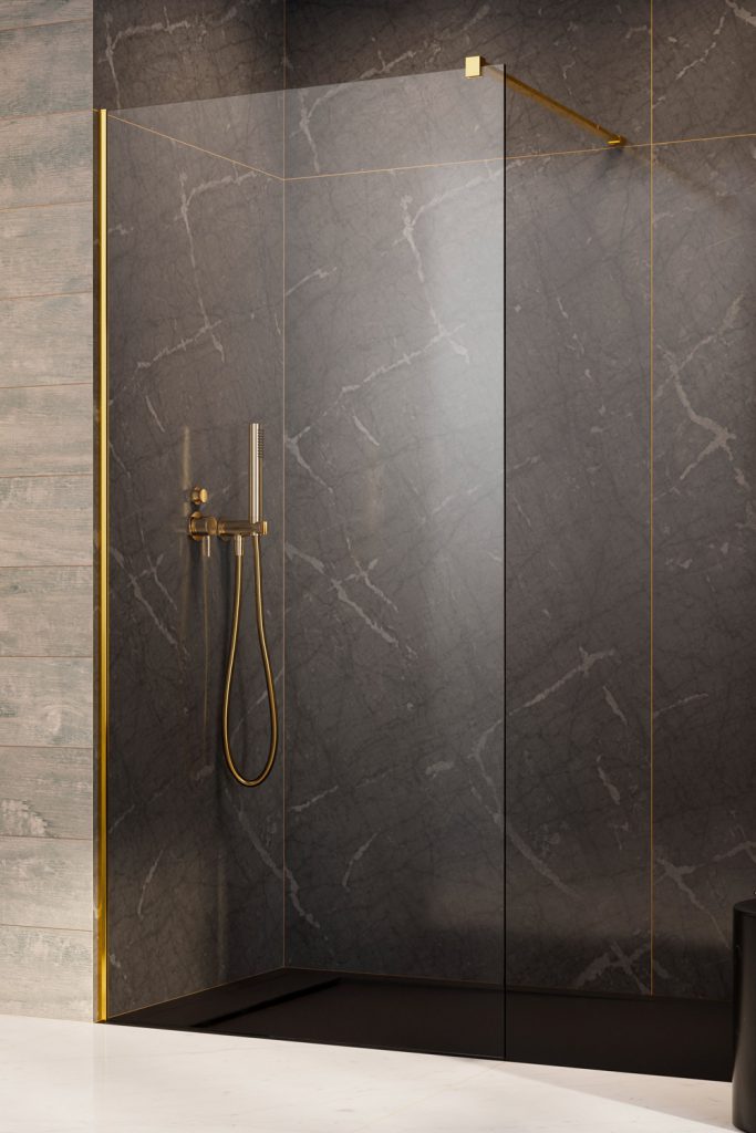 душевой уголок radaway modo new gold ii 140 140x200 стекло прозрачное, профиль золото